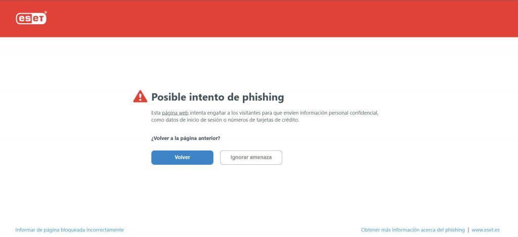 Comprobar la fiabilidad contra amenazas de Phishing